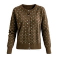 thumbnail image 5 of COMVALUE 2026 Leopard Cardigan Womens Button Up Sweaters Long Sleeve Cheetah Print Cropped Cardigan Jackets (Coffee, 3XL), 5 of 6