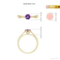 thumbnail image 4 of ANGARA Natural 0.45 Ct. Amethyst with Diamond Solitaire Ring in 14K Yellow Gold for Women (Ring Size: 3.5), 4 of 9