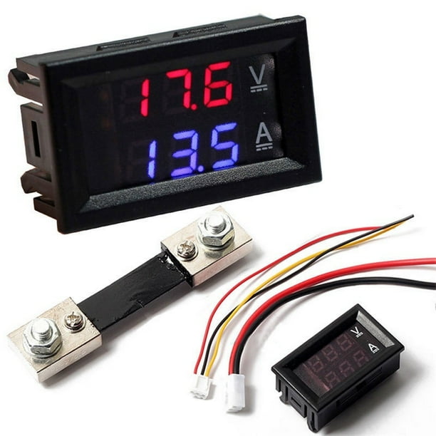 Dc 100v 10a 50a 100a Voltmeter Ammeter Led Dual Digital Volt Amp Meter Gauge Ch Walmart Com Walmart Com