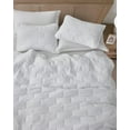 thumbnail image 3 of Chezmoi Collection George 3-Piece Jacquard Quilt Set King Size, White Textured Woven Lightweight Rectangle Quilted Bedspread for All Seasons (1 Quilt 108x96 inches, 2 Shams), 3 of 9