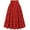 Red, variant on Pleated Skirt for Women High Waist Elastic Ruffle Skirts Solid Color Casual Flowy Swing Skirt