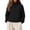 Black, variant on vdgthytj Sweatshirts for Women Quarter Zip Stand Collar Long Sleeve Pleated Fall Winter Athleisure Pullover Tops with Pocket(X-Large,White)