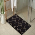 thumbnail image 3 of Kitchen & Bathroom Mat, Hexagon Geometric Design Slip Resistant Backing, Black, 19.5''X32'', 3 of 5