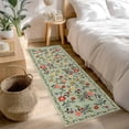 thumbnail image 3 of Pentantan 2'x8' Floral Area Rugs, Machine Washable Rug for Living Room- Soft Indoor Carpet, Low Pile for Bedroom, Dining Room, Playroom, Office, Green, 3 of 7