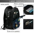 thumbnail image 6 of Wukai Spaceships and Stars Travel Laptop Backpack: Business Water-Resistant Bag with USB Charging Port, Ideal College Backpack for Men & Women, 6 of 6