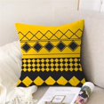 thumbnail image 4 of Juego De Fundas De Almohadas Estampadas 45×45cm, 4 Piezas Liso Amarillo Con Negro Hoja, 4 of 6