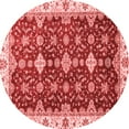 thumbnail image 1 of Ahgly Company Machine Washable Indoor Round Oriental Red Traditional Area Rugs, 4' Round, 1 of 4