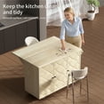 thumbnail image 5 of OMCHOM 51.2" Kitchen Island with Folding Drop Leaf,Rolling Cart Table with Storage and Towel Rack,Champagne, 5 of 10