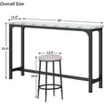 thumbnail image 6 of HOMYSHOPY Bar Table Set for 3, 4 Piece Console Table with 3 Stools, Counter Height Kitchen Table Set with 3 Chairs for Breakfast Nook, Living Room and Apartment (White & Black), 6 of 6
