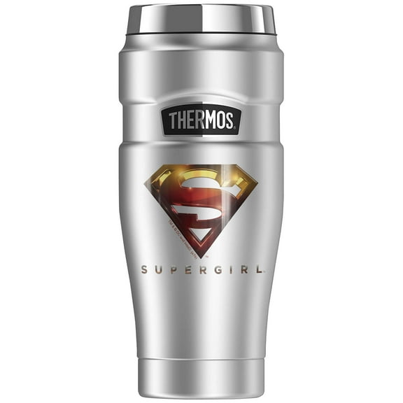 Supergirl Logo Classic, THERMOS STAINLESS KING Stainless Steel Travel Tumbler, Vacuum insulated & Double Wall, 16oz