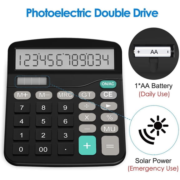 Clearance Sale!Standard Black Desktop Function Calculator Calculator Office & Stationery,Black School Supplies,Homecoming Office Cabinet