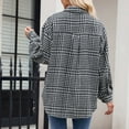 thumbnail image 2 of zaveiop Oversized Flannel Shirt Women Long Sleeve Plaid Button Buffalo Shirt Blouse Tops with One Pocket (Z2-Black, M), 2 of 4