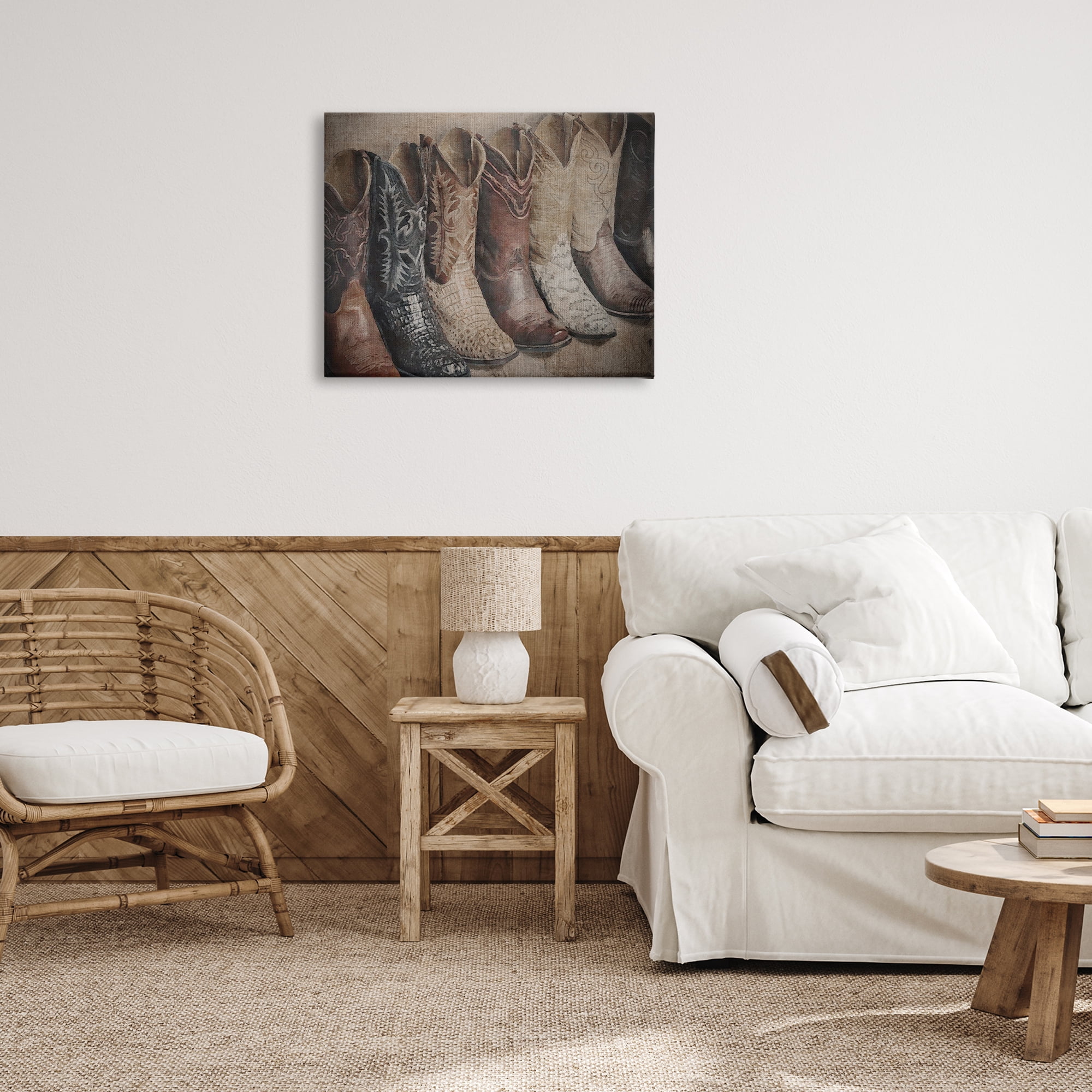 Stupell Industries Texan Lineup Boots Beauty & Fashion Photography Gallery Wrapped Canvas Art Print Wall Art, 30 x 24