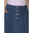 thumbnail image 5 of DARING DIVA Women's High Waisted A-Line Frayed Midi Skirt with Pockets XS Blue, 5 of 6