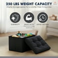 thumbnail image 5 of Ornavo Home 1 Pack Small Storage Ottoman Foldable Collapsible Rectangle Linen Ottoman Foot Rest Stool Seat, for Living Room, Bedroom, Home Office, Dorm - 12 x 16 x 12, Linen Black, 5 of 7