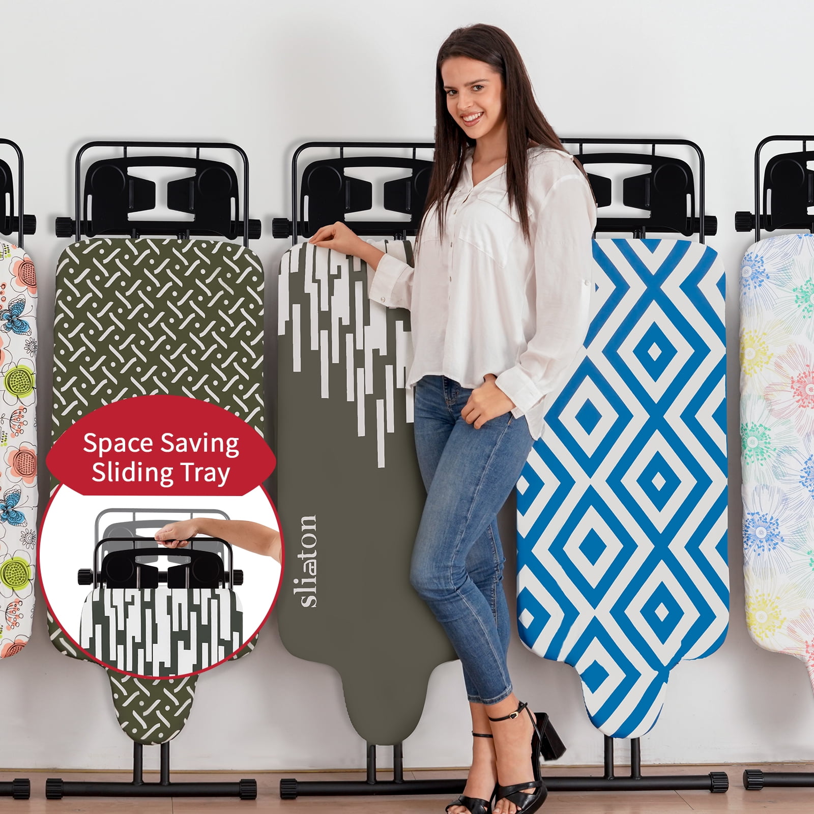 KDJ HOME SLIETON Full Size Ironing Board with Large Hang Rail