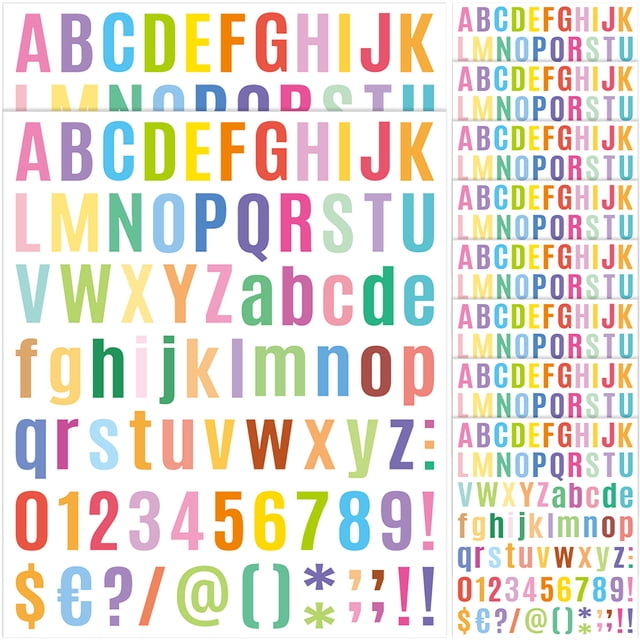 BRIGHTFUFU 10 hojas Pegatizas de alfabeto Alphabets letras pegatinas de letras número de calcomanías de buzón etiquetas etiquetas