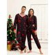 thumbnail image 4 of Pijamas de Navidad para adultos y hombres, ropa de dormir de una pieza a rayas con capucha y cremallera, disfraz de Papá Noel, 4 of 4
