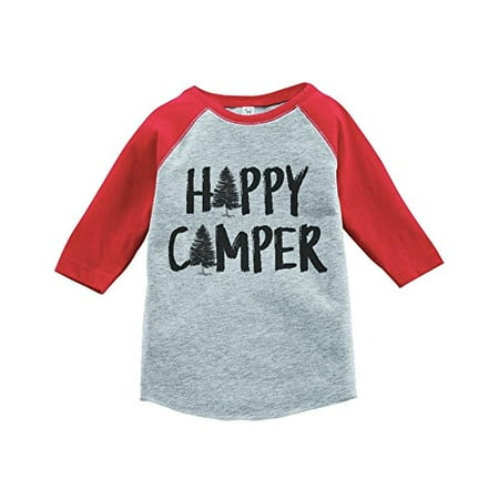 

Custom Party Shop Unisex Happy Camper Outdoors Raglan Tee Red