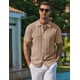 thumbnail image 3 of Camisa COOFANDY, polo de punto, manga corta, vintage, caqui, para hombre, 3 of 6
