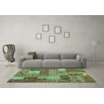 thumbnail image 3 of Ahgly Company Indoor Rectangle Patchwork Turquoise Blue Transitional Area Rugs, 8' x 12', 3 of 4