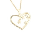 thumbnail image 3 of Moissanite Heart Outline and Scattered Star Pendant Necklace for Women Lab Created Diamond D Color VVS1 18k Yellow Gold Plated Sterling Silver, 3 of 5