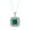 Green, variant on Yellow / Green Pendant Necklace for Women Crushed Ice Square Radiant Cut CZ Simulated Diamond Necklace 925 Sterling Silver Necklaces Pendant