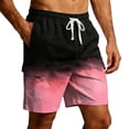 thumbnail image 2 of Cargo Shorts for Men Summer Casual Color Block Tie Dye Elastic Waist Straight Leg Beach Shorts with Pockets, 2 of 6