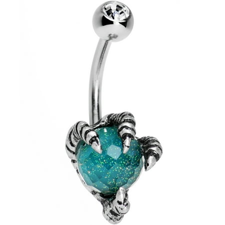 - Body Candy Stainless Steel Clear Accent Brilliant Blue Globe Take Me Talons Belly Button Ring