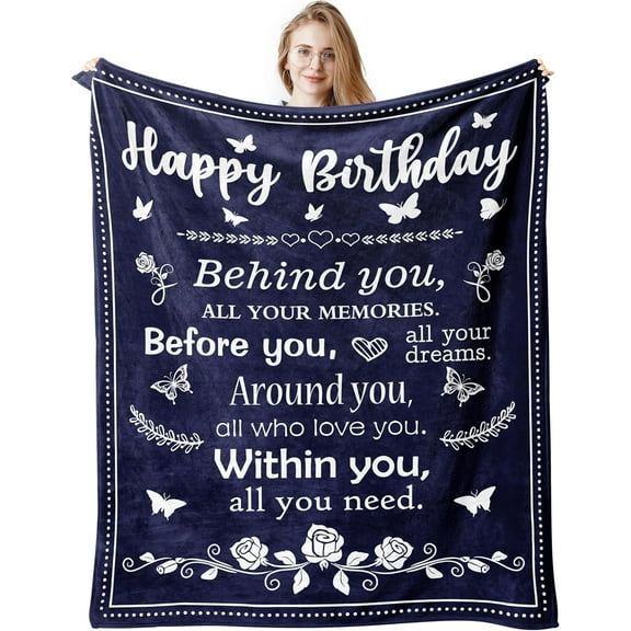 Birthday Gifts for Women/Men/Her/Him Blanket, Happy Birthday Decorations Women/Men Throw Blankets, Bday Gift for Women/Men Unique, Best Birthday Gift Ideas
