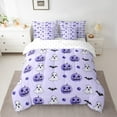 thumbnail image 2 of Castle Fairy Halloween Pumpkin 7pcs Bedding Comforter Set,Kawaii Ghost Queen Bedding Sets Super Cozy,Animal Bat Queen Sheet Sets,Microfiber Child Bedroom Decor, 2 of 8