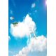 thumbnail image 3 of Telón de Fondo Fotografía ABPHQTO 150x220cm Nube Blanca Escalera de Madera Cielo Azul, 3 of 3