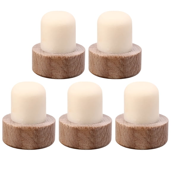LAMIRO 5 Pcs Wooden Wine Cork Bottle Preservation