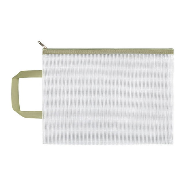 Bolsa de malla con cremallera, tamaño carta A4, de plástico transparente, impermeable, para guardar documentos, para viajes, escuela y oficina.
