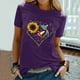 thumbnail image 1 of Pntutb Mujeres Casual Carta Impresión Mangas Cortas O-Cuello Camiseta Suelta Blusa tops Pntutb Pntutb-3567, 1 of 5
