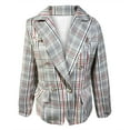thumbnail image 6 of VEKDONE Women's Long Sleeve Button Blazer Jacket Clearance Sale Elegant Slim Fit Work Office Outwear with Pocket Business Casual Loose Fit Plaid Blazer Coat, 6 of 6