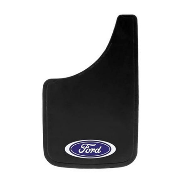 Plasticolor Boue Rabat 000488R01 Série Easy-Fit; Universel 9 Pouces x 15 Pouces; Ensemble de 2; Plat; Logo Ford; Noir; Renforcé en Fibre de Verre; à Visser