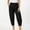 Black, variant on Capris for Women Dressy Casual- Casual Solid with Pockets Cropped Pants Summer Womens Fashion Baggy Wide Leg Capri Pants Pink Size 2XL