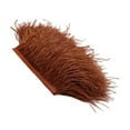 thumbnail image 1 of 1 Yard Dyed Ostrich Feather Fringe Millinery Feather Costume Trim Ribbon Embellishment Red coffee, 1 of 8