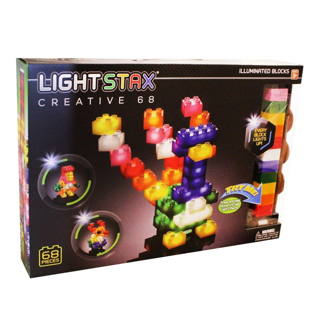 Light Stax Illuminated Blocks, 68-Piece Creative Set - Walmart.com ...