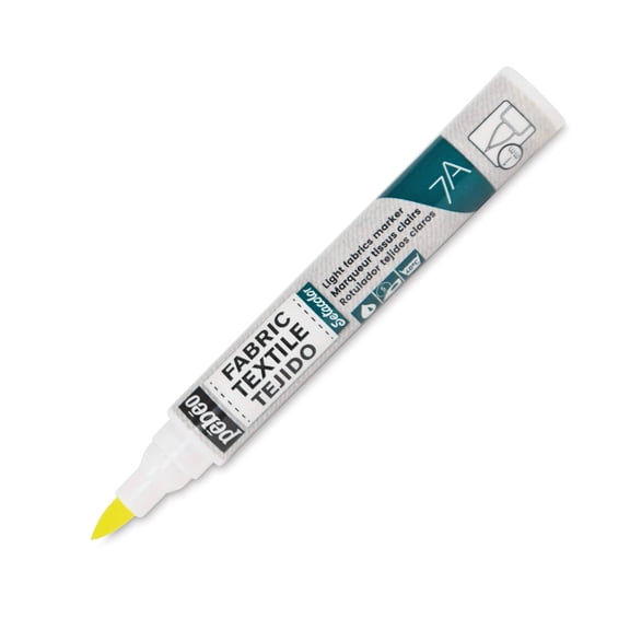 Pebeo 7A Light Fabric Brush Marker - Fluorescent Yellow, 1 mm