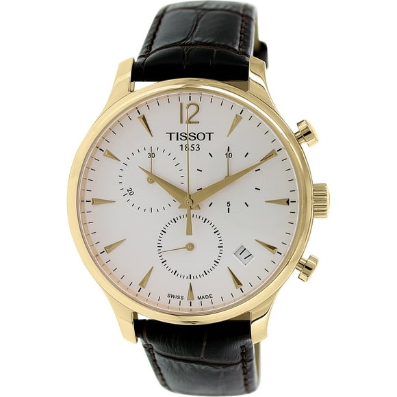 Tissot Men's T063.617.36.037.00 Brown Alligator Leather Swiss Quartz Dress Watch