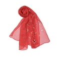 thumbnail image 2 of INSPIRE CHIC Women's Scarf Chiffon Sunscreen Swimwear Long Floral Wrap Shawls Red, 2 of 7
