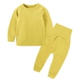 thumbnail image 2 of XAOFW Baby Boys Girls Outfits Long Sleeve Solid Color Top And Elastic Pants 2 Piece Everyday Sets For Toddlers Kids Comfortable Clothes Sets 3-4 Years, 2 of 7