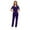 Deep Purple, variant on Medical Scrubs for Women Set – V-Neck Top & Straight-leg Pants with Drawstring Waist for Nurse Uniform, 9 colors