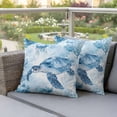 thumbnail image 3 of 2 Pack Outdoor Waterproof Throw Pillow Covers,Watercolor Blue Marine Sea Turtle Decorative Square Patio Pillowcases for Chair Couch Sofa 16x16in, 3 of 9