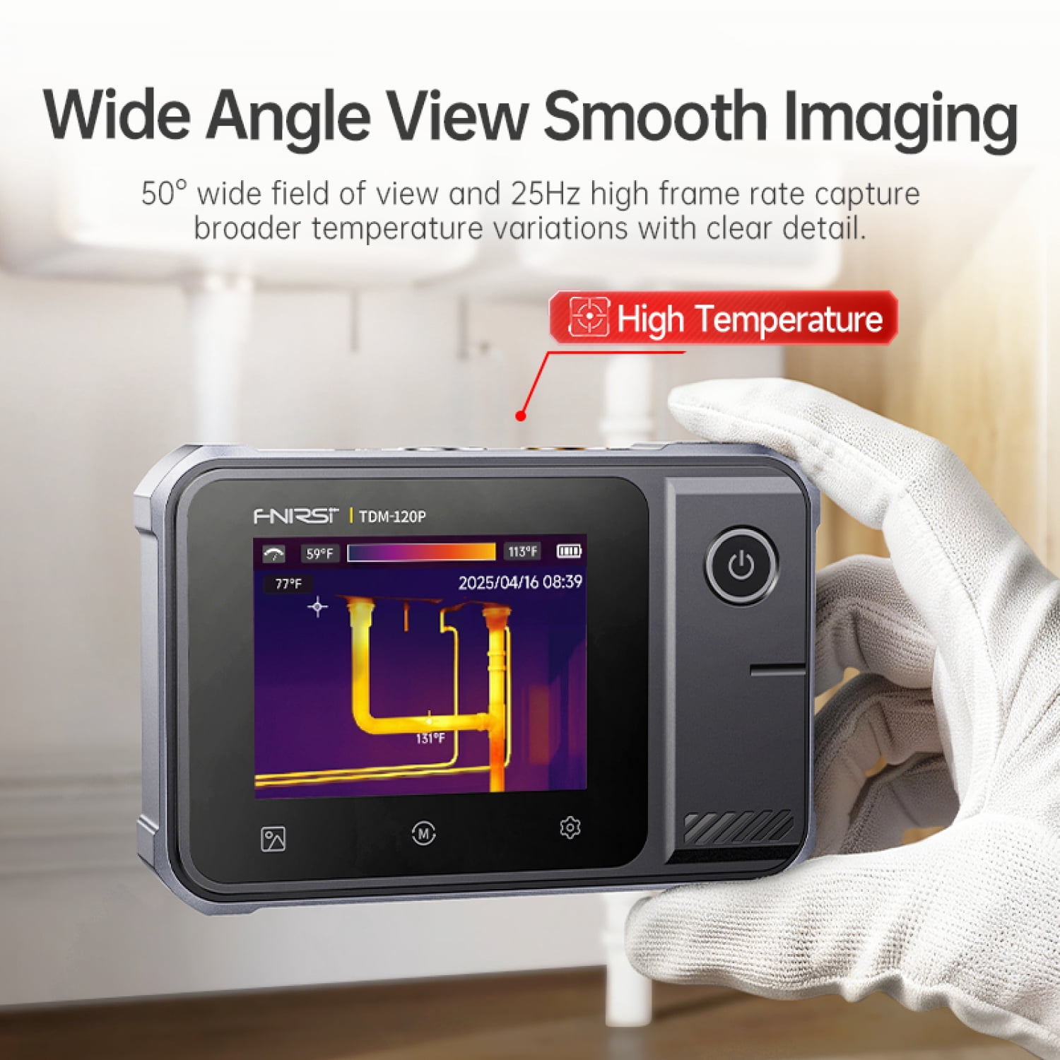FNIRSI 2-in-1 Touchscreen Thermal Imager Multimeter, 120x90 IR Resolution, 2.8" LCD Screen, -4 ° F to 752 ° F Temperature Range for Electrical HVAC Inspection