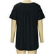 thumbnail image 5 of ICHUANYI Clearance Women's Summer Solid Color Round Neck Button Pleated Short Sleeve Tops(Black, S) ICHUANYI WER2023080704062, 5 of 8