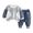 White, variant on GiLiling Baby Boy Casual Outfit Set - Long Sleeve Pullover Sweater and Jogger Denim Pants, 2 Piece Clothes (Beige, 12-18 Months)