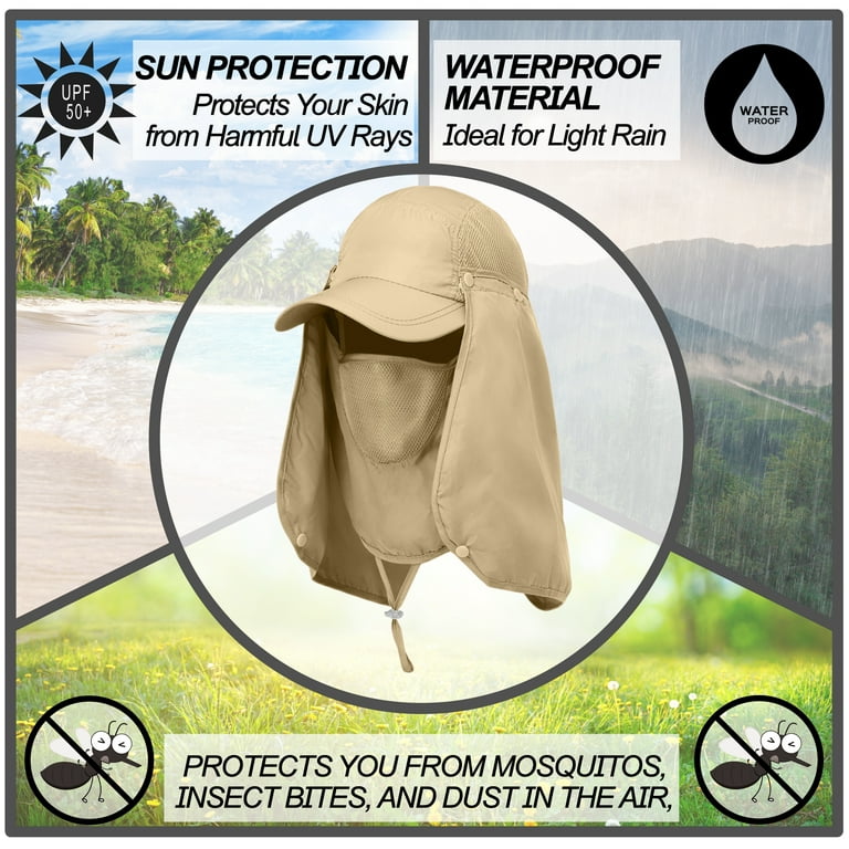 Sun Cap Fishing Hat Unisex Adult 360% UV UPF 50+ Solar Protection